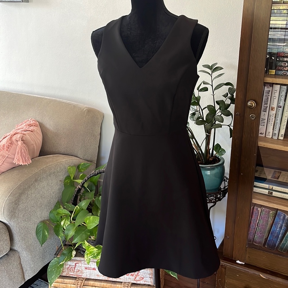 She + Sky sleeveless black skater dress